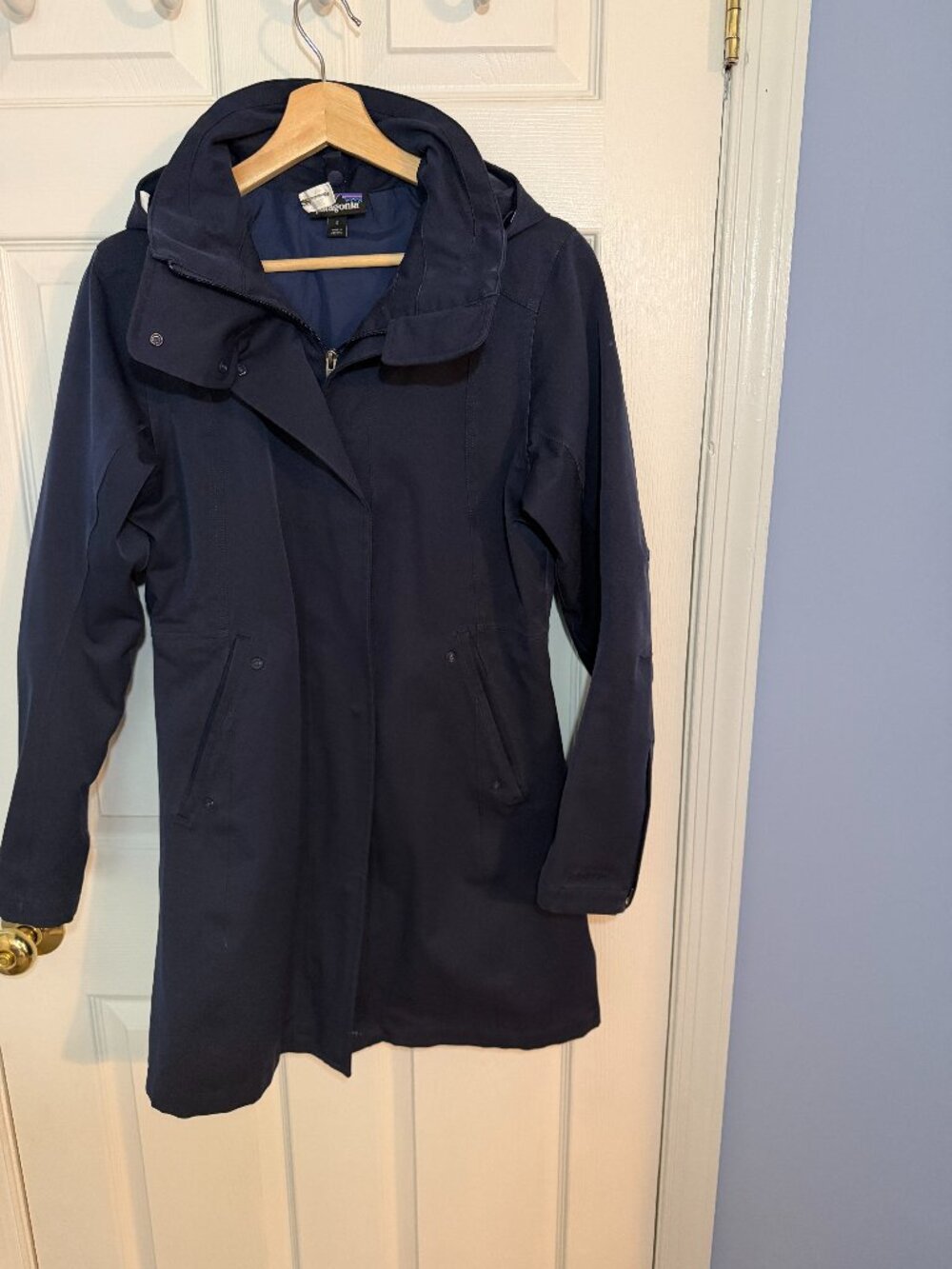 Patagonia Rain Shadow Trench Coat Navy Women’s Sz Sm
